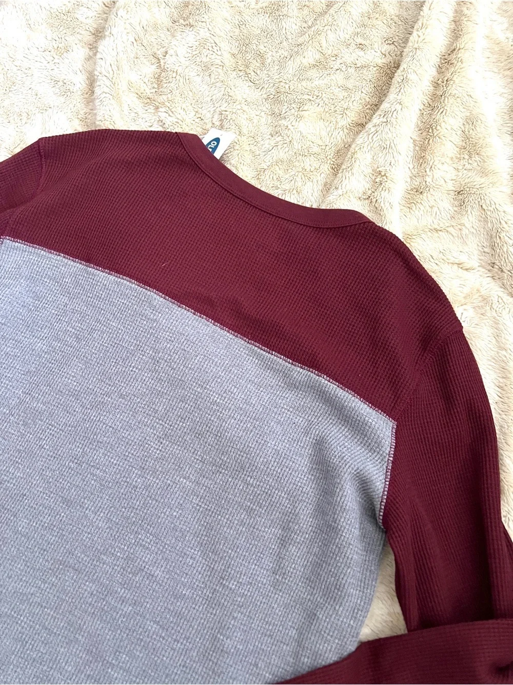 NWT OLD NAVY Boy's Gray & Red Long Sleeve Top Size XL